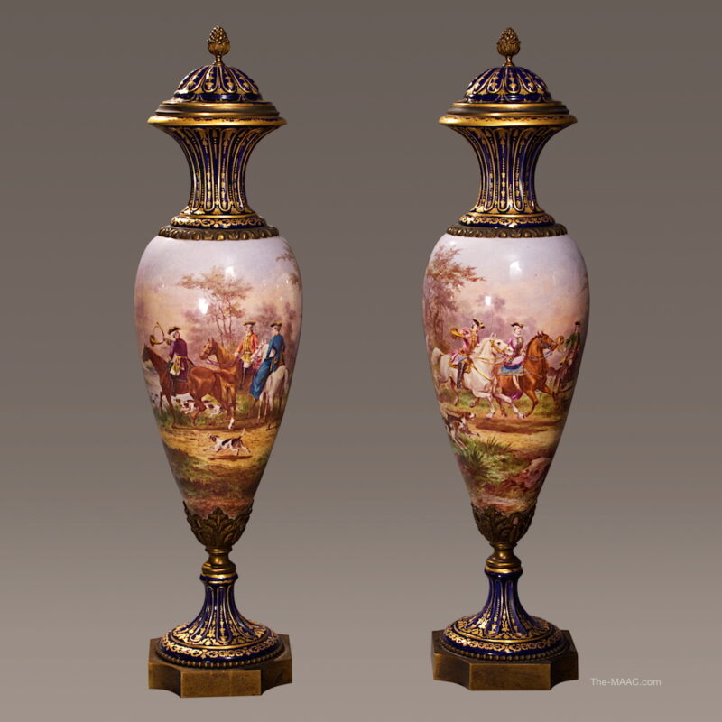Pair of Porcelain Sevres Vases