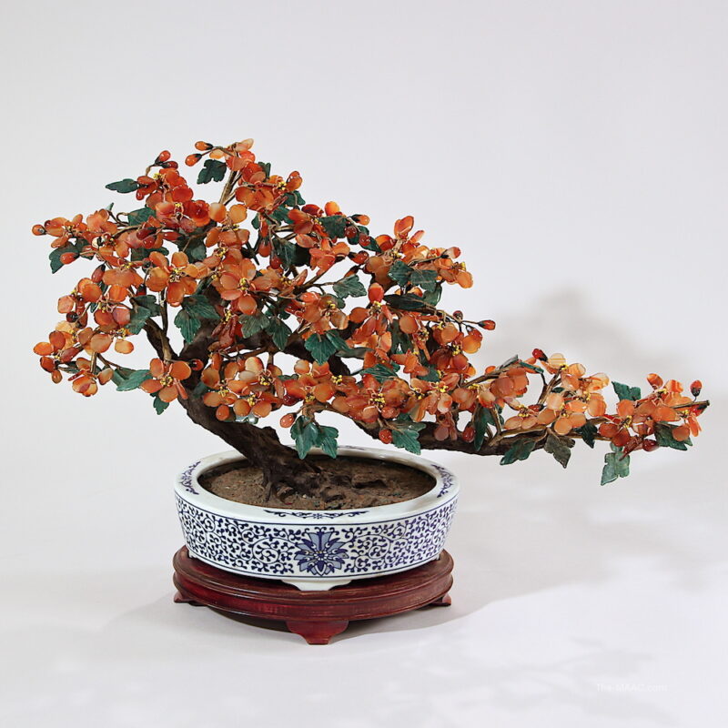 Chinese Planter with Agate Flowers
