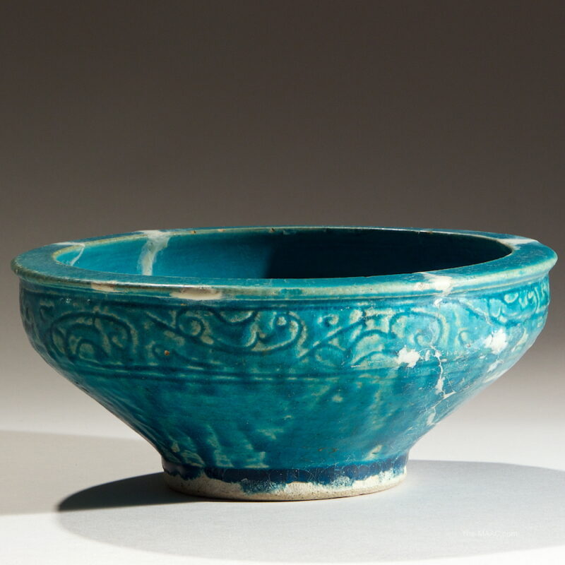 Persian Ceramic Bowl with Floral Pattern