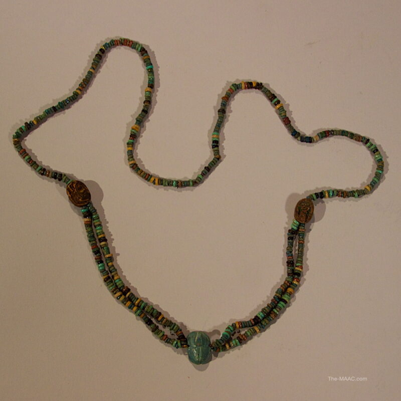 Egyptian Faience Necklace with Scarabs - Image 2
