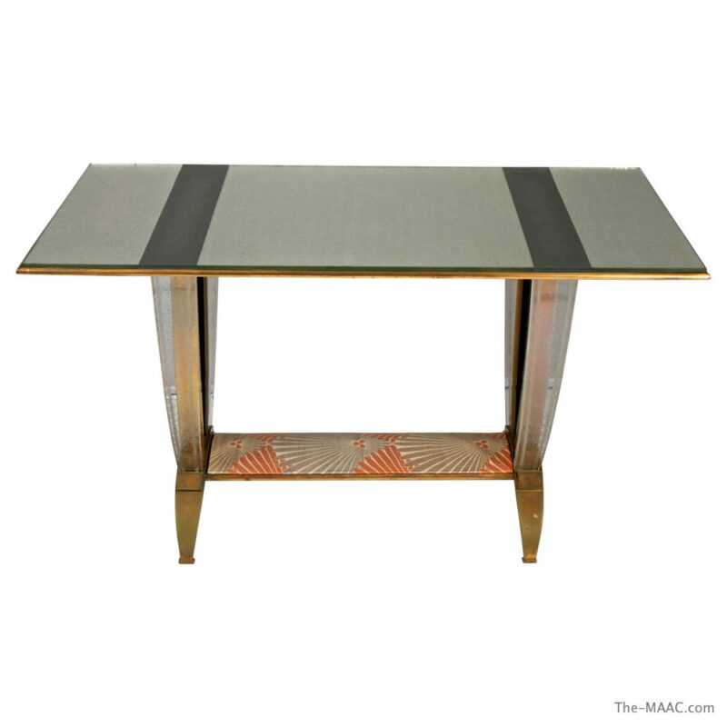 French Glass and Bronze Table