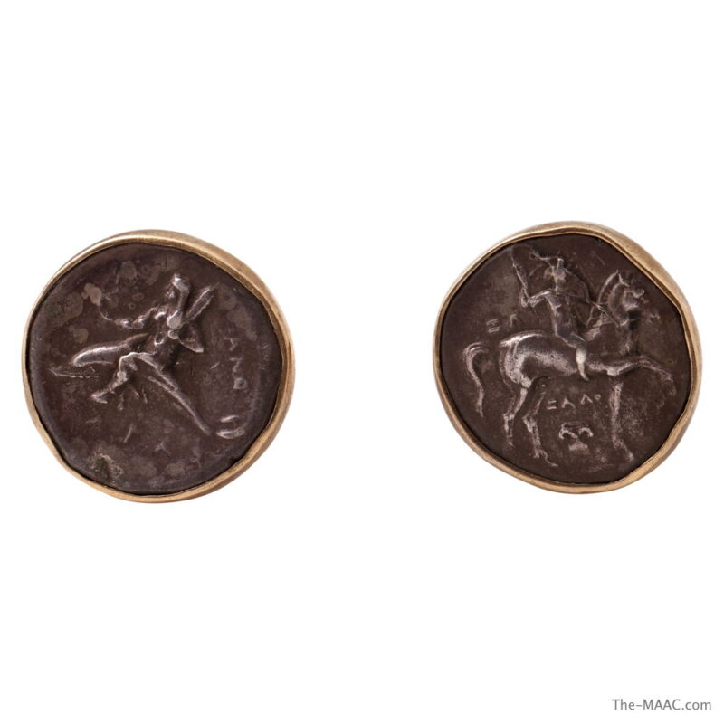 Greek Silver Coins Set as Cufflinks