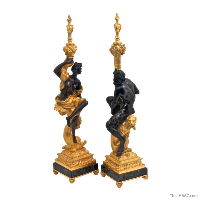 Pair of Gilt Bronze Lamps