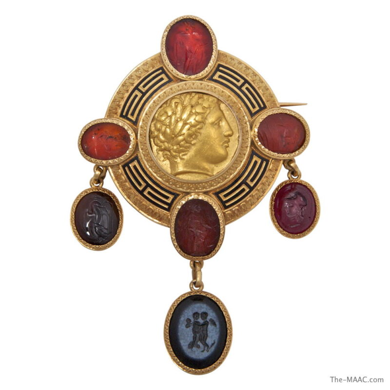 Victorian Gold Brooch with Ancient Coin