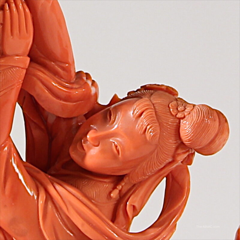 Chinese Carved Coral Figures - Image 2