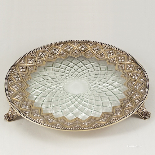 Antique Robert Hennel Cut Crystal Tray