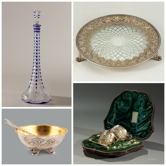 A selection of antique holiday serveware from Manhattan Art & Antiques Center dealers.