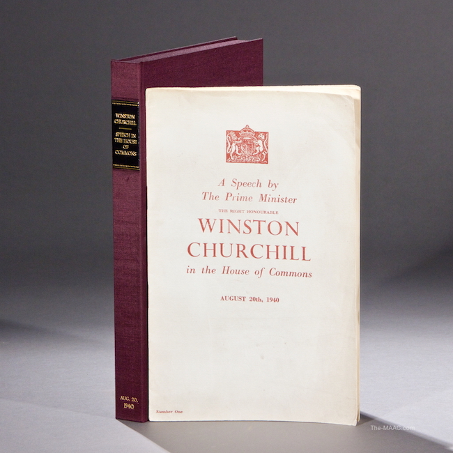 First Edition Winston Churchill: A Speech by the Prime Minister in The House of Commons