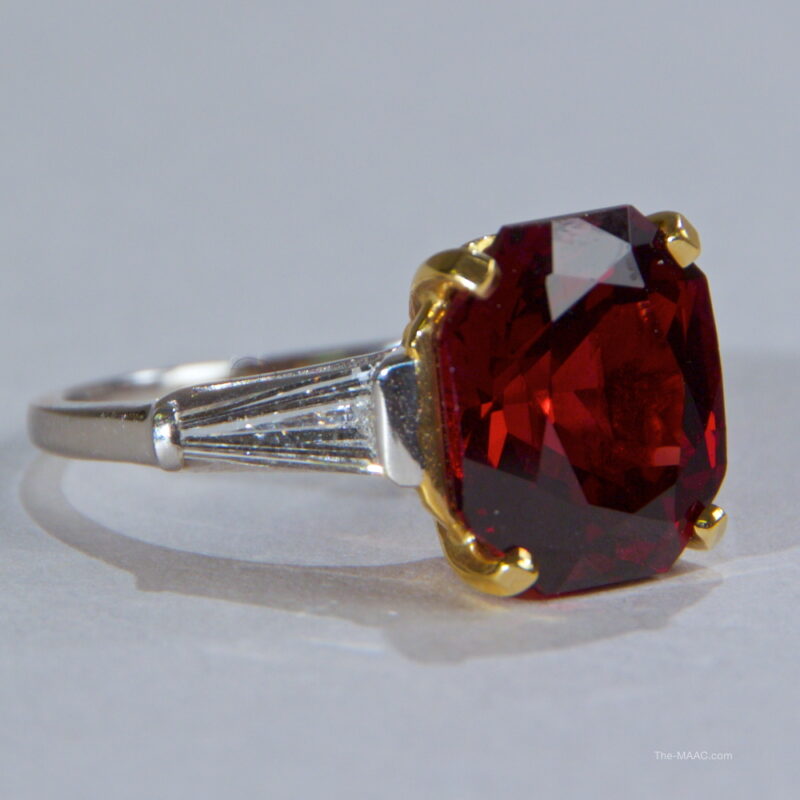 Exquisite Red Spinel and Diamond Ring