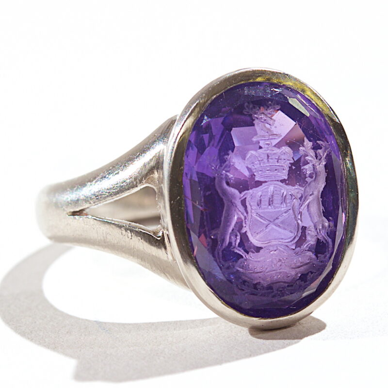 Antique French Color Change Sapphire Intaglio Ring