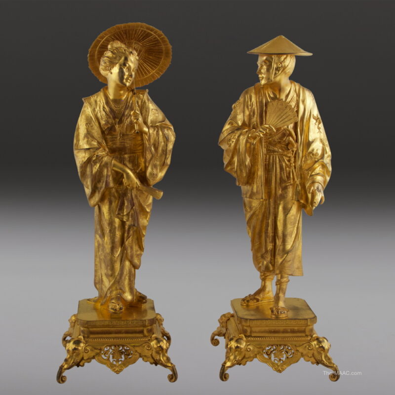 Pair of Japonisme Bronze Figures