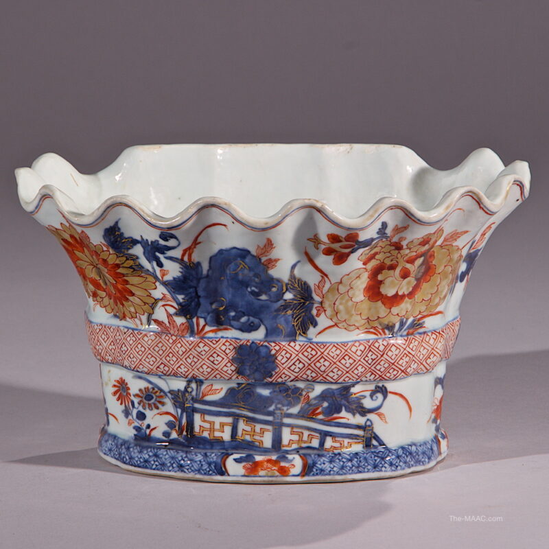 Rare Chinese Imari Fluted Bough Pot