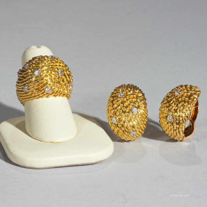 French Van Cleef Arpels Ring and Earring Set