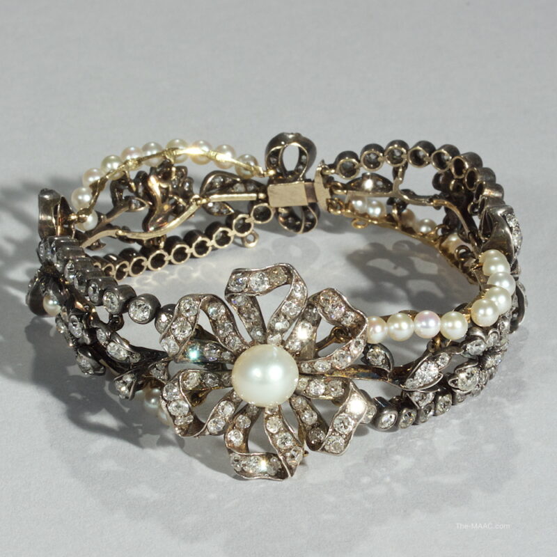 Fine Victorian Pearl and Diamond Bracelet