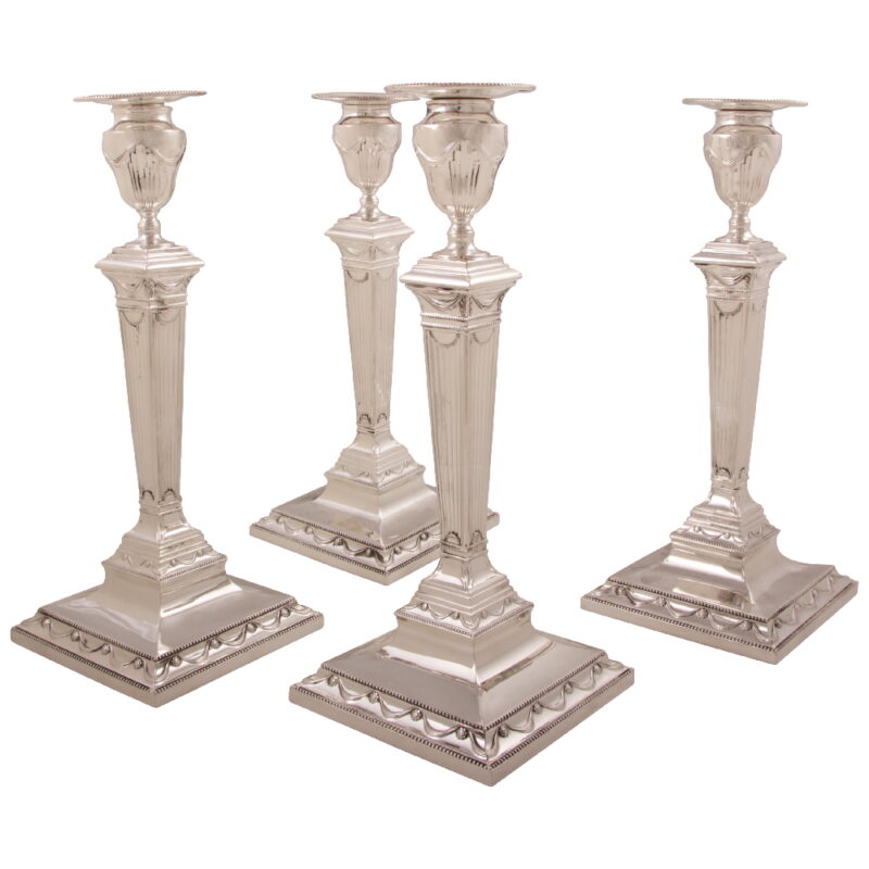 Two Pairs of Tiffany Sterling Silver Candlesticks - Image 2