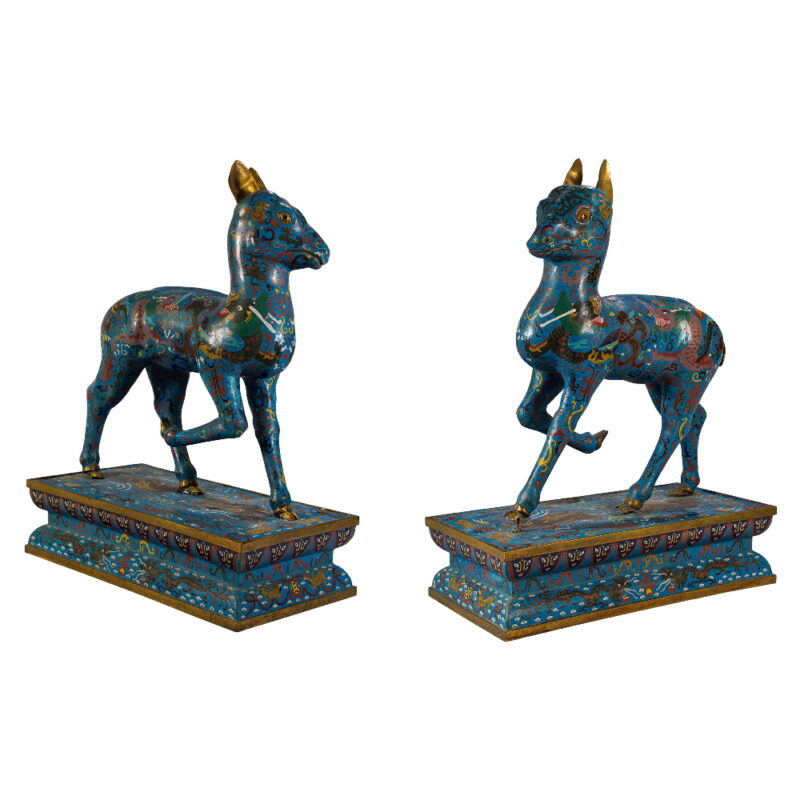 Pair of Chinese Cloisonne Sheep