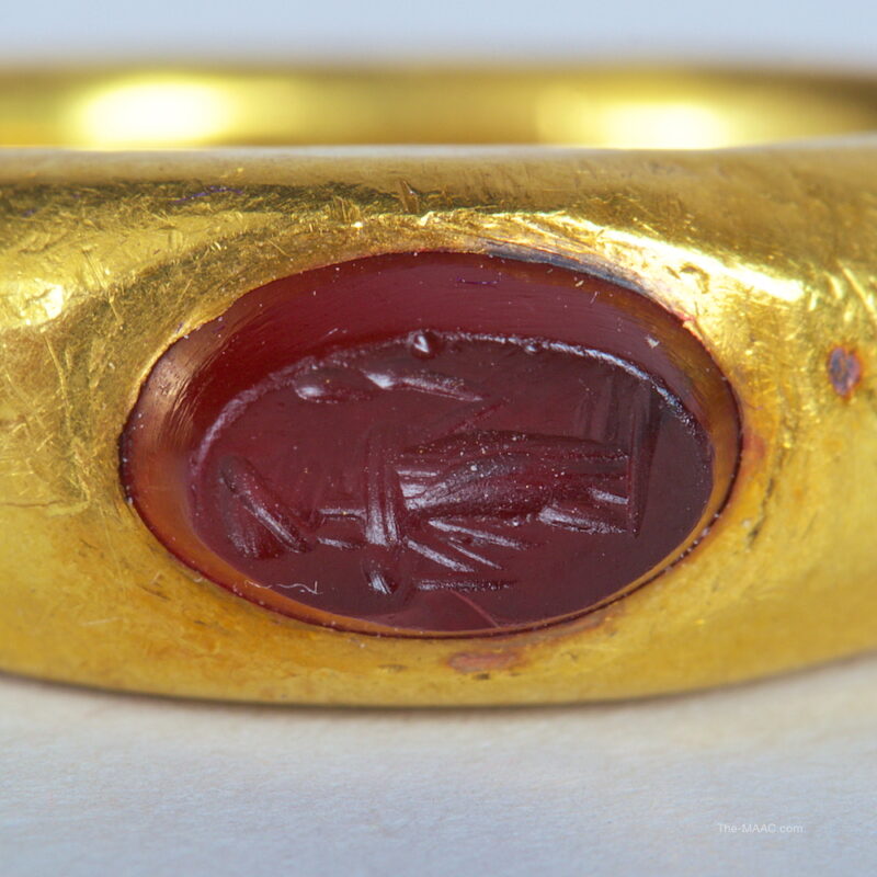 Ancient Gold Carnelian Intaglio Ring - Image 2