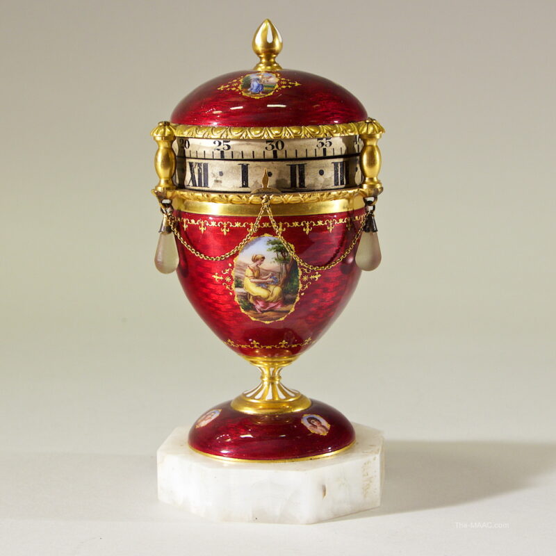 Red Enamel Annular Clock