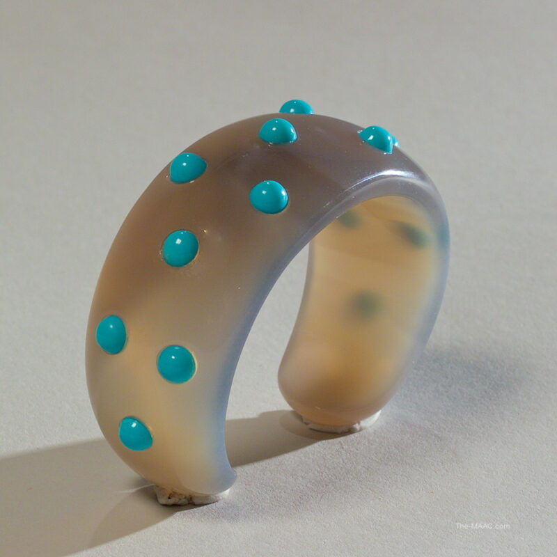 Turquoise and Agate Bangle - Image 2