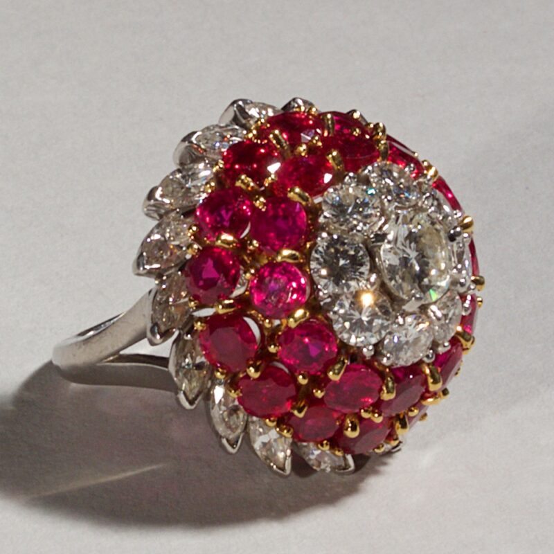 Tiffany Ruby and Diamond Ring