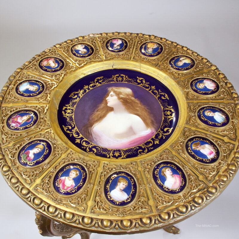 Pair of French Gilt Wood and Porcelain Parlor Tables - Image 2