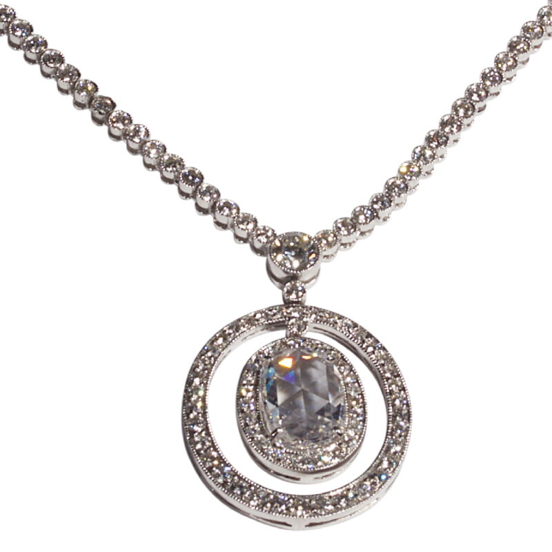 Fine Rose Cut Diamond Necklace