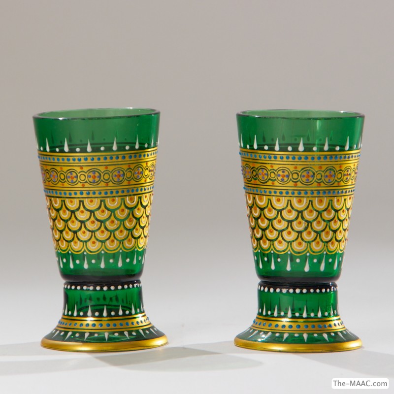 Pair of Lobmeyr Glass Cups - Sakai Antiques Inc.