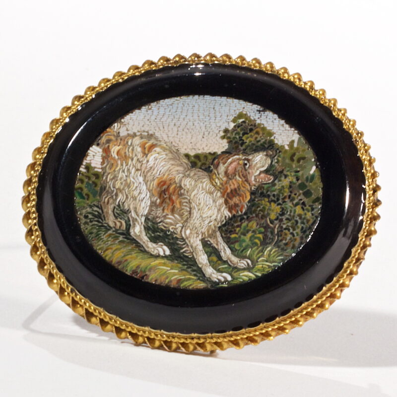 Micro Mosaic Gold Mounted Brooch
