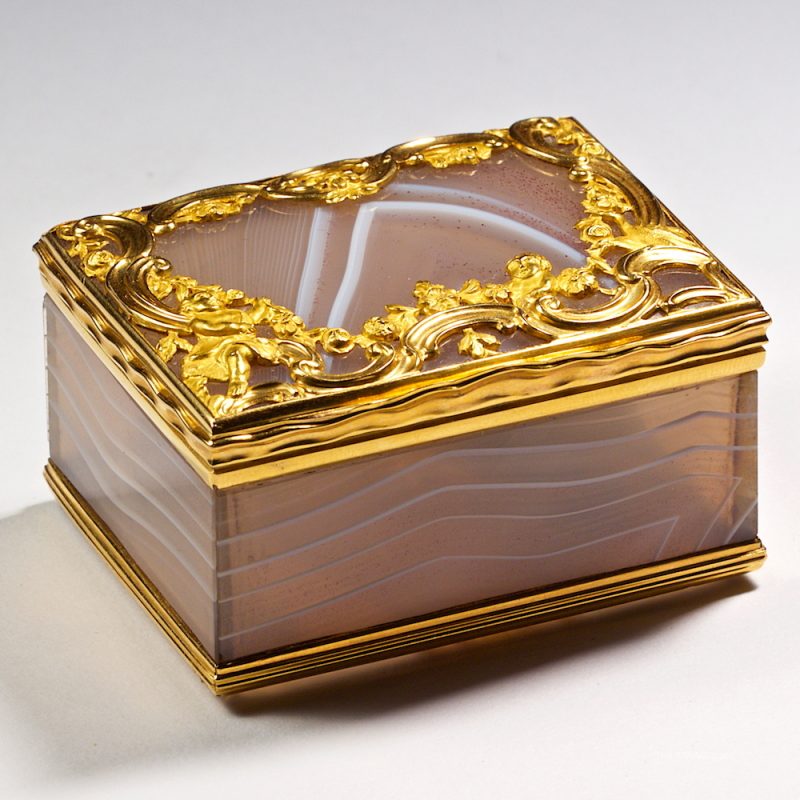 Antique Wonderful Gold And Agate Box - at Hartley Brown LLC - Manhattan Art & Antiques Center 