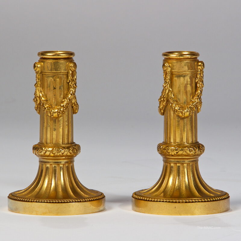 19th Century French Gilt Bronze Candleholders
