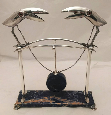 Sculpture Pendulum - AAA Silver/Nathan Horowitz Antiques - Manhattan Art & Antiques Center