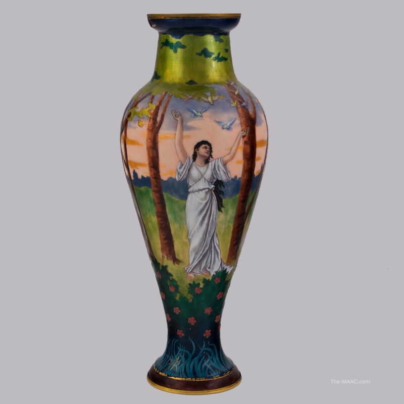 Rare Antique French Enamel Vase