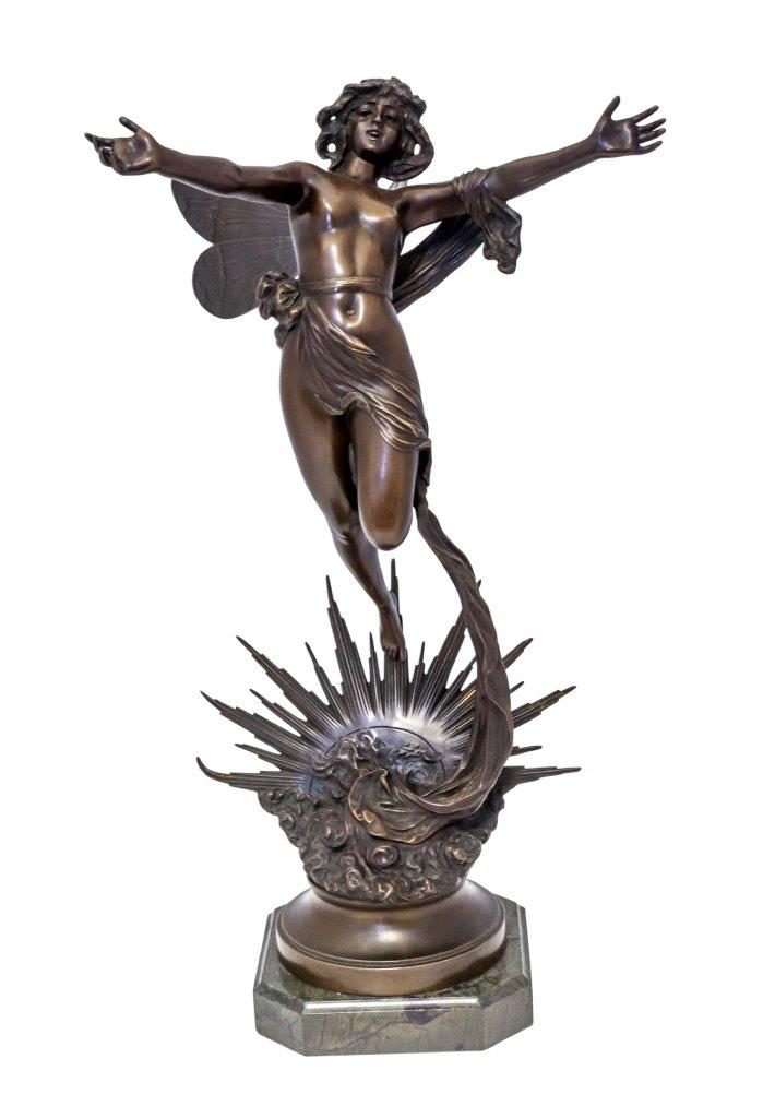 Bronze fairy sculpture by Oswald Schimmelpfennig at Sakai Antiques - at The MAAC, NYC