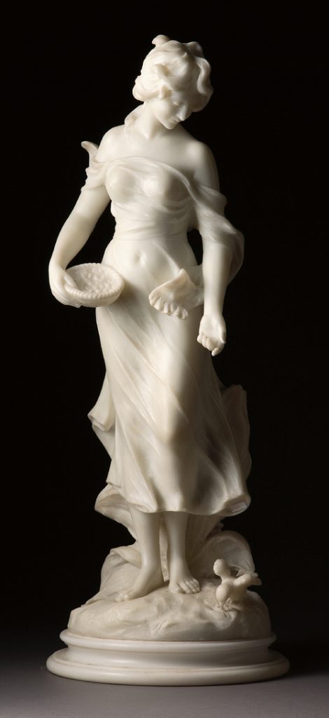 White carrara marble sculpture by Mathurin Moreau - at Sakai Antiques - at The MAAC, NYC