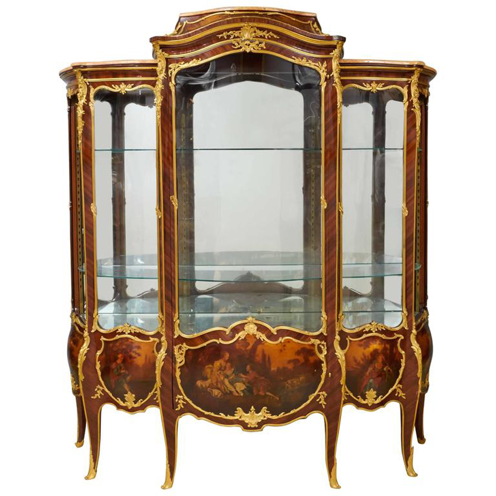 French Ormolu-Mounted Kingwood and Vernis Martin Vitrine by François Linke - at Solomon Treasure - at the Manhattan Art & Antiques Centere