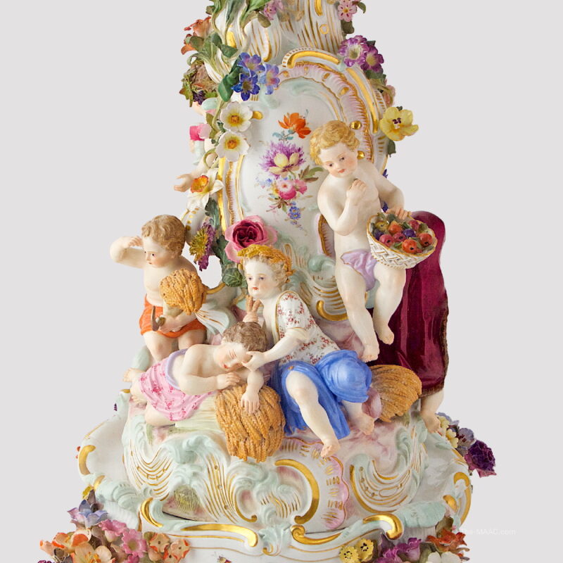 Meissen Porcelain "Four Seasons" Cupid Centerpiece - Image 3