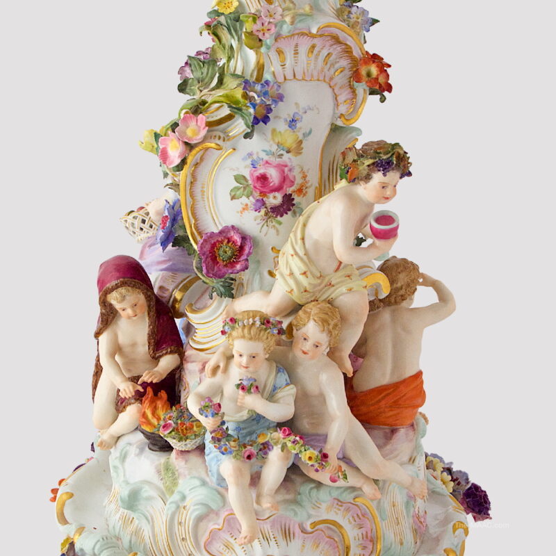Meissen Porcelain "Four Seasons" Cupid Centerpiece - Image 4