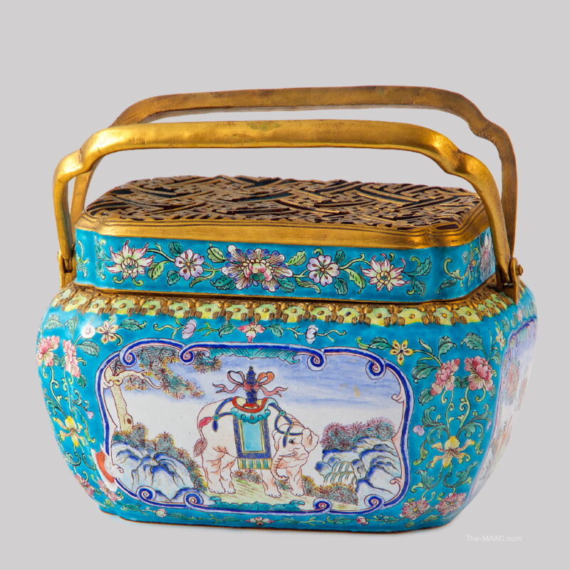 Chinese Canton Enamel Hand/Food Warmer