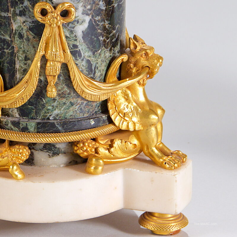 Pair of Empire Bronze and Marble Candelabra - Image 2