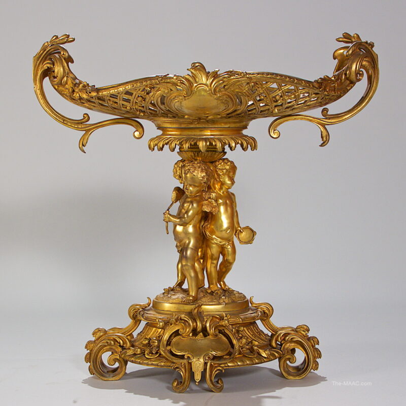 19th Century Figural Gilt Bronze Centerpiece