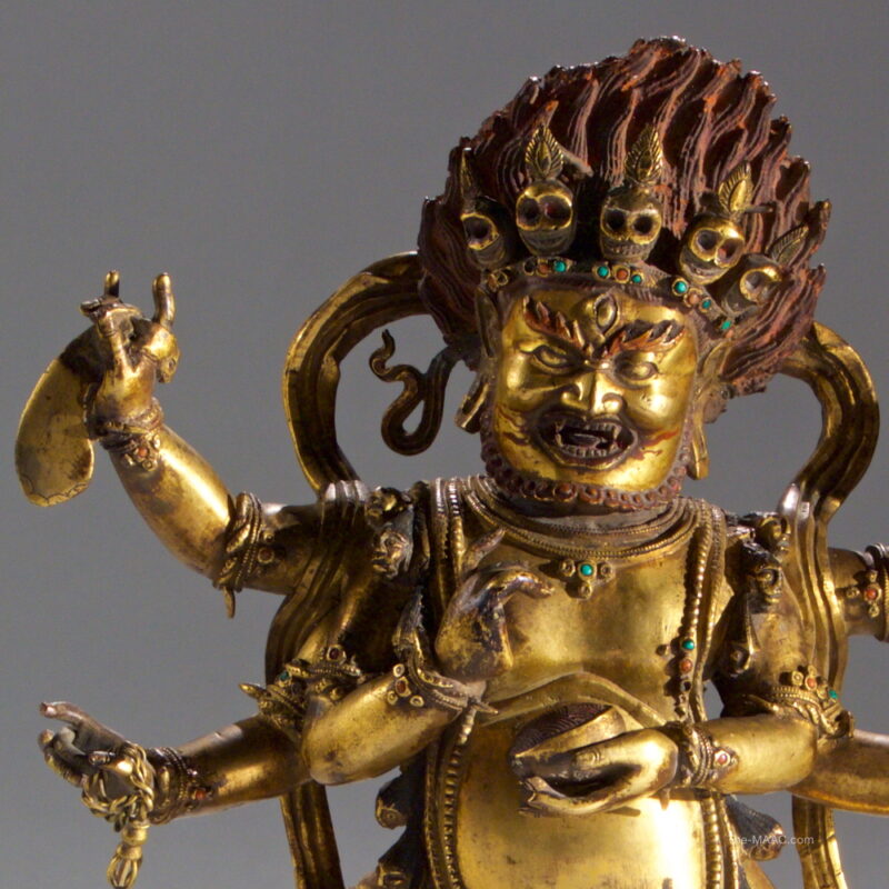 Sino-Tibetan 18th Century Gilt Bronze Figure of Mahakala - Image 2