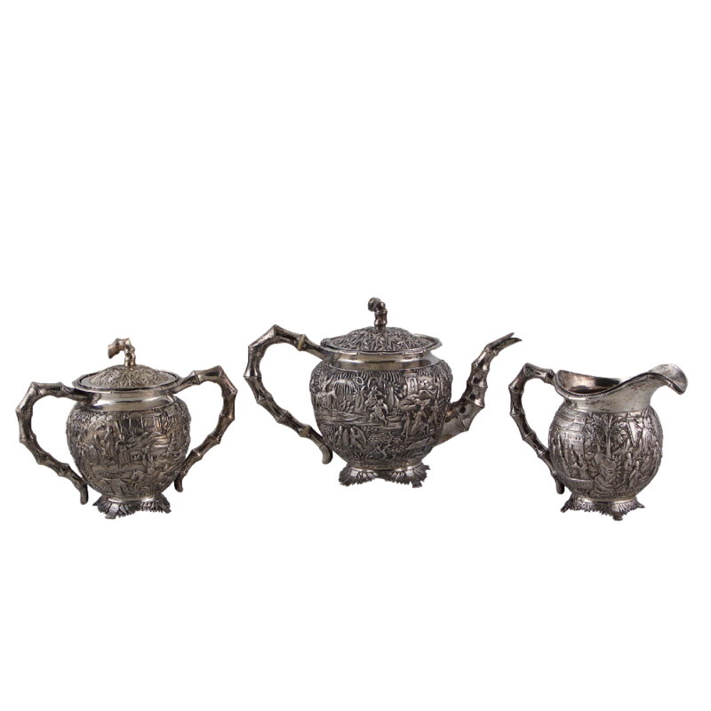 A Magnificent Museum Quality Chinese Export Warrior Tea Set