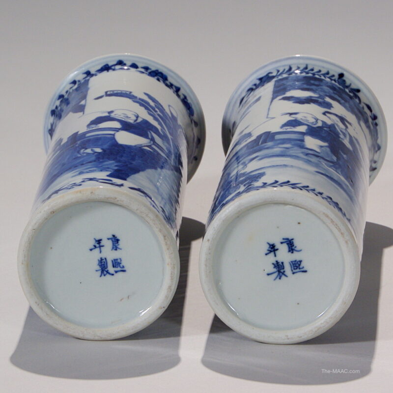 Pair of Chinese Blue and White Porcelain Vases - Image 3