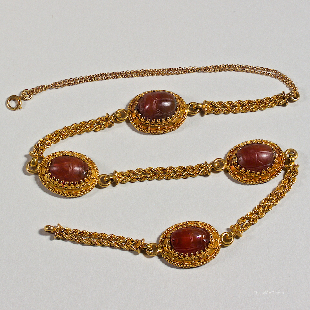 Carnelian Intaglio and Gold Necklace - Manhattan Art and Antiques Center