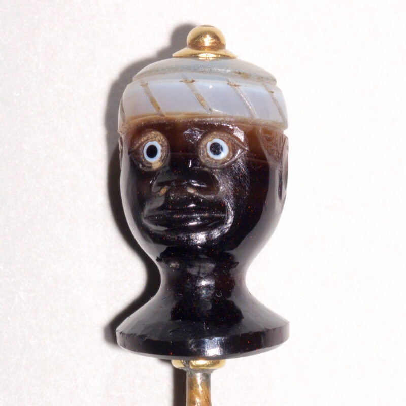 Antique Blackamoor Agate Stick Pin