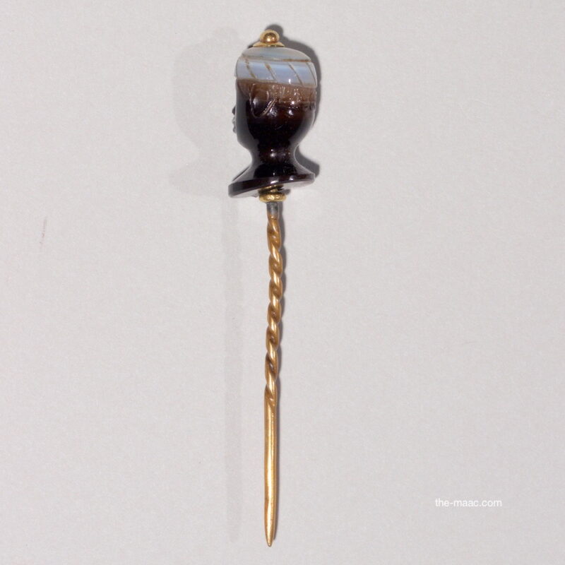 Antique Blackamoor Agate Stick Pin - Image 2