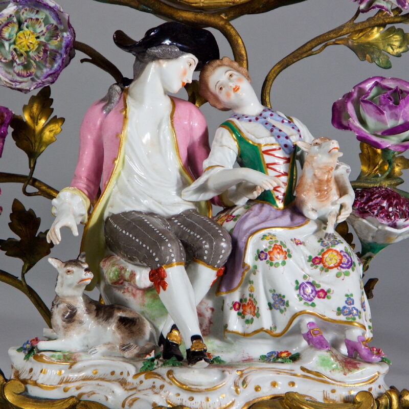 A Fine Porcelain and Bronze French Clockset - Image 2