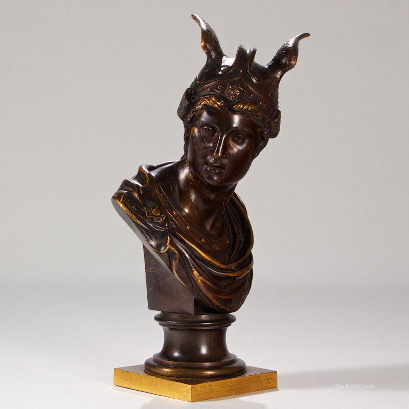 A Fine Patinated Bronze Bust of Mercury