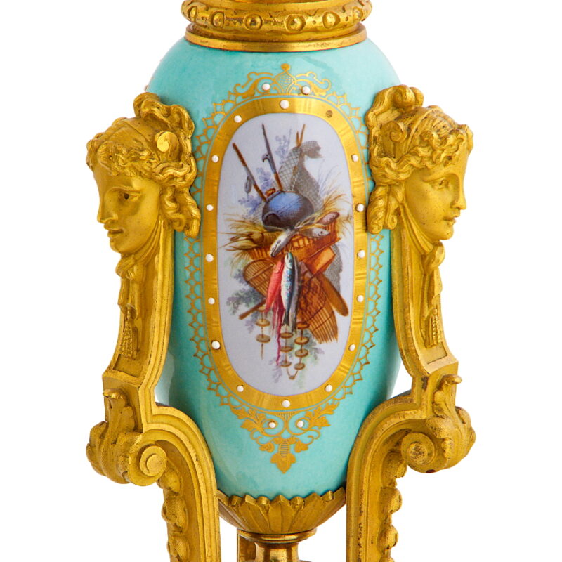 Napoleon III Sevres Porcelain and Ormolu Mounted Clockset - Image 2