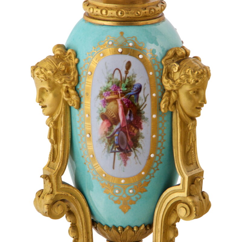 Napoleon III Sevres Porcelain and Ormolu Mounted Clockset - Image 3
